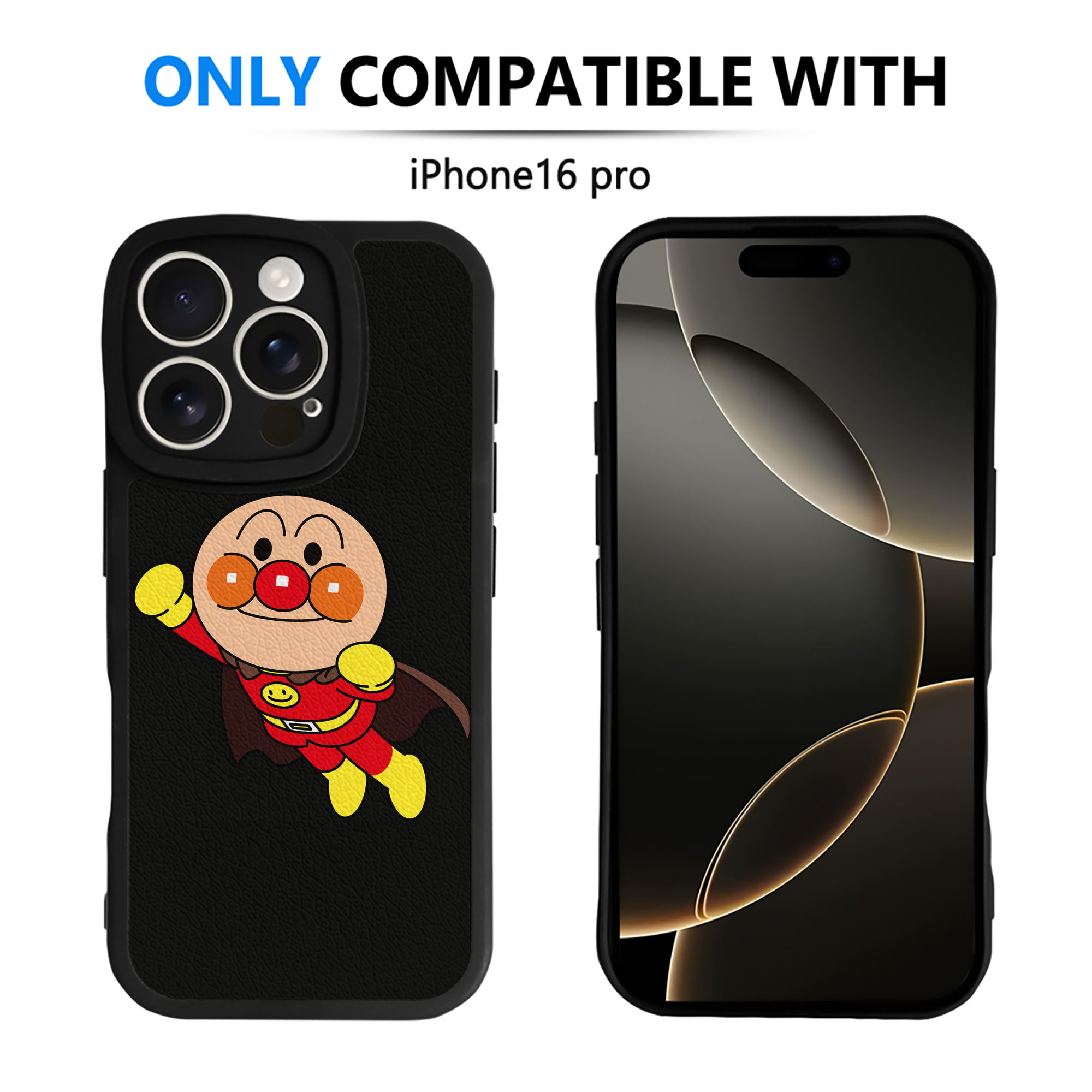 （画像用） アンパンマン Anpanman 【iPhone 16シリーズ対応】シリコンスマホケース（レザー調） 材質：シリコン